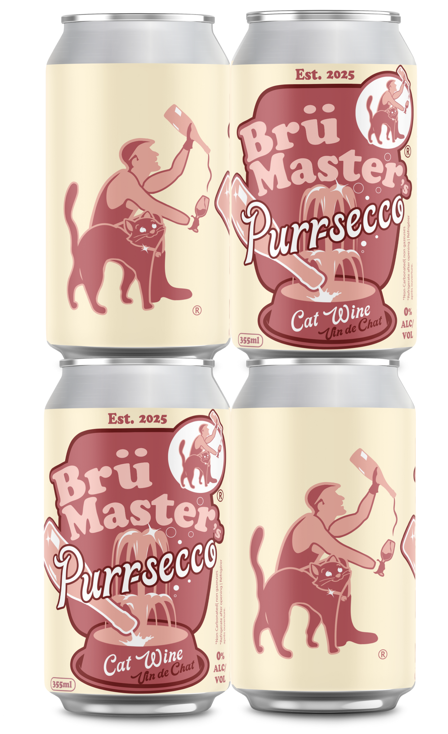 BrüMaster's Purr-secco™ – Premium Cat “Wine” - FOUR PACK